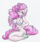 anthro anthrofied areola bedroom_eyes big_breasts big_hair blue_eyes bottomless bra breasts cleavage clothed clothing female footwear hair kneeling looking_at_viewer narrowed_eyes nipple_outline nipples seductive shoes small_waist solo thick_thighs underwear flicker-show friendship_is_magic hasbro my_little_pony pinkie_pie_(mlp) equid equine horse mammal pony 2020 absurd_res hi_res