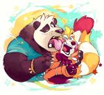 anthro claws clothed clothing fur male super-tuler tairu tavi ailurid bear giant_panda mammal red_panda 2017 hi_res