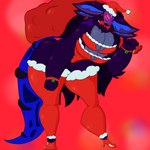 anthro big_tail breasts christmasoutfit clothed clothing female fluffy holidays hyper machine multi_breast multi_ear multi_eye solo tail thick_thighs protogenqueen christmas mamagen protogen 1:1 absurd_res hi_res