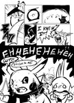 2014 ambiguous_gender black_and_white comic conditional_dnp cross-popping_vein dialogue electricity electrogenesis english_text feral fire generation_1_pokemon generation_3_pokemon group hi_res insomniacovrlrd monochrome mudkip nintendo onomatopoeia pikachu pokemon pokemon_(species) pokemon_mystery_dungeon poochyena scared scarf sound_effects spike_chunsoft text torch vein