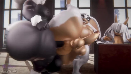 3d_fluid_sim 5_fingers 5_toes abdominal_bulge anal anal_orgasm anal_penetration anthro anthro_on_anthro anthro_penetrated anthro_penetrating anthro_penetrating_anthro anus areola arm_tuft audible_ejaculation ballerina_position balls belly big_anus big_balls big_breasts big_butt big_ears big_moobs big_penis black_areola black_body black_eyelids black_facial_markings black_markings black_nails black_nipples black_nose black_skin bodily_fluids bottom_heavy bouncing_balls bouncing_belly bouncing_butt bouncing_penis breasts brown_areola brown_glans brown_nipples bubble_butt building butt butt_ripples butt_slap circumcised city city_background cleavage_cutout colored_nails cum cum_while_penetrated cumshot curvy_figure cutout darkened_genitalia darkened_penis desk detailed_background duo duo_focus ear_piercing ejaculation eyelashes eyes_closed eyewear facial_markings feet female femboy fingers flexible fur furniture genital_fluids genitals glans glasses glistening glistening_areola glistening_balls glistening_belly glistening_body glistening_butt glistening_genitalia glistening_glans glistening_legs glistening_moobs glistening_nipples glistening_penis glistening_skin glistening_thighs group hair half-closed_eyes hand_on_table hands-free head_markings holding_object holding_paper huge_balls huge_breasts huge_butt huge_penis huge_thighs humanoid_feet humanoid_hands hyper hyper_butt leaning_on_table light logo looking_pleasured male male/male male_focus markings mask_(marking) moan moobs motion_blur multicolored_body multicolored_skin nails narrowed_eyes navel nipples nude nude_anthro nude_male on_one_leg one_leg_up open_mouth orgasm orgasm_face paper penetration penile penile_penetration penis penis_in_ass penis_size_difference piercing plantigrade pointy_ears pupils raised_leg sex sharp_teeth short_tail sitting sky slap slightly_chubby slightly_chubby_anthro slightly_chubby_male spanking splits spread_legs spreading standing table tail tan_anus tan_balls tan_body tan_inner_ear tan_penis tan_skin teeth text thick_thighs toes tuft two_tone_body two_tone_skin vertical_splits white_body white_ears white_fur white_hair white_sclera white_skin white_tail wrist_tuft yellow_eyes sound_warning vulkyasha meilegoshi_(va) plumenjoyerse_(audio) eidolon_the_sheep fan_character vesper_the_fennec_(vulkyasha) vulk_the_cat bovid canid canine canis caprine felid feline felis fennec_fox fox mammal sheep true_fox 16:9 3d_(artwork) 3d_animation animated artist_logo artist_name colored digital_media_(artwork) high_framerate lighting loop seamless_loop shaded short_playtime sound voice_acted webm widescreen