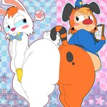 ambiguous_gender angry anthro ass_to_ass bedroom_eyes belly belt black_belt black_ears blue_background blue_bow_tie blue_clothing blue_hat blue_headwear blue_outline blue_sclera blue_topwear blush blush_stickers bottomless bottomwear bow_tie bow_tie_only bubble_butt butt butt_grab cheek_tuft clothed clothing clothing_pull cross-popping_vein curvy_figure dotted_background dotted_bow_tie duo facial_tuft fangs femboy floppy_ears fur gloves hair half-closed_eyes halftone_background hand_on_butt handwear hat head_tuft headgear headwear heart_symbol holding_object inviting long_ears long_sleeves male male/ambiguous male/male markings monotone_body monotone_skin mostly_nude mouth_closed narrowed_eyes orange_body orange_fur orange_hair outline overweight overweight_anthro overweight_male pants pattern_background pink_background pink_outline police police_hat police_uniform red_bottomwear red_clothing red_pants requesting seductive sex_request short_stack simple_background slightly_chubby slightly_chubby_anthro slightly_chubby_male spots spotted_body spotted_cheeks spotted_fur striped_markings striped_tail stripes suspenders tail tail_markings teeth thick_thighs tongue tongue_out topwear tuft unbuttoned_pants uniform voluptuous voluptuous_anthro voluptuous_male whiskers white_body white_eyes white_fur white_outline wide_hips yellow_clothing yellow_gloves yellow_handwear svenniehoek bonkers_(series) disney loss who_framed_roger_rabbit bonkers_d._bobcat roger_rabbit bobcat felid feline lagomorph leporid lynx mammal rabbit 1:1 absurd_res digital_media_(artwork) halftone hi_res meme