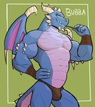 2021 activision anthro arm_wraps barazoku biceps big_muscles biped blue_body bubba_(spyro) bulge cel_shading character_name claws clothing countershading digital_media_(artwork) dragon european_mythology green_background hand_on_hip hi_res horn jrjresq looking_at_viewer male muscular muscular_anthro muscular_male mythological_creature mythological_scalie mythology pecs pinup portrait pose rescued_dragons_(spyro) scalie shaded simple_background smile solo spikes spikes_(anatomy) spyro_reignited_trilogy spyro_the_dragon standing tail thong three-quarter_portrait underwear western_dragon wings wraps