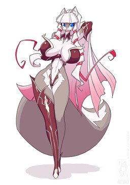 anthro big_breasts blue_eyes boots breasts camel_toe cleavage clothed clothing female fingerless_gloves footwear fur gloves grey_body grey_fur hair handwear huge_hips multicolored_hair pink_hair shoes simple_background skimpy small_waist solo standing thick_thighs two_tone_hair white_background white_body white_fur white_hair wide_hips conditional_dnp jollyjack chloe_sinclaire mammal mephitid skunk 2025