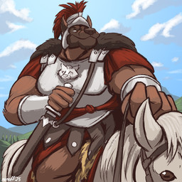 ancient_rome anthro armor blue_sky brown_body brown_fur cloud confident feral fur history holding_melee_weapon holding_object holding_sword holding_weapon landscape_background larger_male male melee_weapon military muscular muscular_male red_cloth riding_horse roman roman_clothing roman_empire roman_helmet sheathed_sword size_difference sky soldier solo sword warrior weapon white_body white_fur nanoff marcus_agrippa canid canine canis equid equine horse mammal wolf 1:1 2025 digital_media_(artwork) signature story story_at_source story_in_description