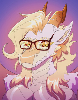 anthro big_breasts blinking blonde_hair bouncing_breasts breasts dark_sclera eyelashes eyewear female fur glasses hair horn inner_ear_fluff jiggling pointy_ears scales sharp_teeth smile smiling_at_viewer solo teeth tuft white_body white_fur white_scales wings yellow_eyes hotdogvendor mythology fyra dragon furred_dragon furred_scalie hybrid mythological_creature mythological_scalie scalie animated animated_webp hi_res