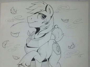 chewing chewing_grass cutie_mark freckles hair leaf male object_in_mouth solo standing wheat wind braeburned friendship_is_magic hasbro my_little_pony big_macintosh_(mlp) earth_pony equid equine horse mammal pony 2013 black_and_white monochrome sketch traditional_media_(artwork)