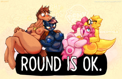 anthro big_breasts big_butt big_teats blush body_blush body_positivity breasts butt butt_blush casual_nudity crotch_breasts ear_piercing ear_ring eyewear female feral freckles genitals glasses group hooves jewelry navel necklace nipples nude overweight overweight_female overweight_feral piercing positive_message ring_piercing self_grope slightly_chubby tail teats thick_tail thick_thighs vulva whiskers wide_hips yellow_body yellow_tail frist44 bojack_horseman friendship_is_magic hasbro my_little_pony netflix night_in_the_woods undertale undertale_(series) alphys hollyhock_(bojack_horseman) mae_borowski pinkie_pie_(mlp) domestic_cat equid equine felid feline felis horse lizard mammal reptile scalie crossover hi_res