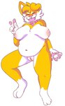 absurd_res anthro big_breasts breasts canid canine canis collar domestic_dog dusto female genitals hi_res mammal nipple_piercing nipples overweight pawpads piercing pink_nipples pink_pawpads pussy shiba_inu solo spitz tongue tongue_out tongue_piercing