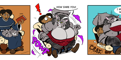 annoyed belly big_belly big_breasts breasts butt butt_smother chair chair_breaking dominant dominant_female duo female fluffy fluffy_tail fur furniture grey_body grey_fur hair huge_breasts long_hair makeup male male/female mature_female overweight overweight_female sitting sitting_on_another skinny_male smothering submissive submissive_male tail thick_thighs transformation infinitesimalj0 sergio_(infinitesimalj0) zalata_(infinitesimalj0) absurd_res comic hi_res