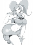 armwear bottomwear clothing elbow_gloves electronics female gloves handwear headgear headphones headset jet_pack microphone not_furry simple_background skirt solo space_gun white_background slugbox sega space_channel_5 ulala human mammal grandfathered_content monochrome unavailable_at_source