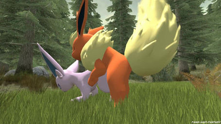 all_fours ambiguous_penetration balls camp doggystyle duo feline_ears female female_penetrated feral feral_on_feral feral_penetrated feral_penetrating feral_penetrating_feral forest from_behind_position fur genitals looking_pleasured male male/female male_penetrating male_penetrating_female orange_balls orange_body orange_fur outside penetration plant sex tent tree yellow_body yellow_fur fang-and-fantasy nintendo pokemon eeveelution espeon flareon generation_1_pokemon generation_2_pokemon pokemon_(species) 16:9 3d_(artwork) 3d_animation animated digital_media_(artwork) hi_res high_framerate huge_filesize no_sound short_playtime source_filmmaker_(artwork) video widescreen