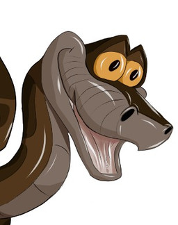 feral happy male open_mouth open_smile simple_background smile solo white_background yellow_eyes 35fox the_jungle_book kaa_(jungle_book) python reptile scalie snake digital_media_(artwork) headshot_portrait low_res portrait unfinished