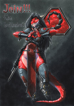 anthro armor black_hair bottomwear brotherhood_of_nod clothed clothing female gesture gun hair heart_gesture horn loincloth no_underwear pelvic_curtain ranged_weapon red_body red_eyes red_scales rifle scales smile solo tail translucent translucent_clothing unconvincing_armor weapon yellow_sclera ewgengster command_and_conquer electronic_arts mythology adena_(ewgengster) dragon mythological_creature mythological_scalie scalie 2022 absurd_res hi_res