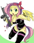 aa-12 anthro anthrofied big_breasts bouncing_breasts breasts cleavage cloth clothed clothing cutie_mark feathered_wings feathers female green_eyes gun hair holding_gun holding_object holding_ranged_weapon holding_weapon legwear looking_at_viewer open_mouth pink_hair ranged_weapon ribbons shotgun solo stockings tail weapon wings yellow_body yellow_feathers shepherd0821 dragon_ball friendship_is_magic hasbro my_little_pony mythology fluttershy_(mlp) launch_(dragon_ball) equid equine mammal mythological_creature mythological_equine pegasus 2012 crossover