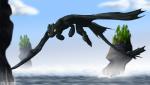 day detailed_background feral flying membrane_(anatomy) membranous_wings outside solo tail wings suzidragonlady dreamworks european_mythology how_to_train_your_dragon mythology dragon fury_(httyd) mythological_creature mythological_scalie night_fury scalie western_dragon digital_media_(artwork)