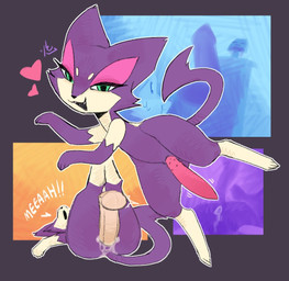 anal anal_penetration animal_genitalia animal_penis balls bestiality big_penis biped bipedal_feral black_nose bodily_fluids cheek_tuft cum cum_in_ass cum_inside cum_leaking_from_ass disembodied_penis duo erection eyelashes facial_tuft feline_genitalia feline_penis feral feral_penetrated fur genital_fluids genitals green_eyes human_on_feral human_penetrating human_penetrating_feral humanoid_genitalia humanoid_penis interspecies long_eyelashes long_penis looking_at_viewer male male/male male_feral male_on_feral male_penetrated male_penetrating male_penetrating_male motion_lines open_mouth open_smile paw_pose penetration penile_spines penis pokephilia pose purple_balls purple_body purple_ears purple_fur purple_tail quadruped red_penis sex simple_background smile solo_focus sweat tail teeth tuft vocalization tofuuu nintendo pokemon felid feline generation_5_pokemon human mammal pokemon_(species) purrloin 2026 digital_drawing_(artwork) digital_media_(artwork) multiple_scenes