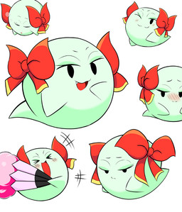 >_< accessory black_eyes blush blush_lines bow_ribbon eyelashes eyes_closed eyeshadow fan_(object) fangs female ghost_tail green_eyeshadow hair_accessory hair_bow hair_ribbon holding_fan holding_object looking_aside looking_at_viewer makeup not_furry one_eye_closed open_mouth open_smile red_blush red_bow red_hair_bow red_tongue ribbons simple_background sleeping smile solo teeth tongue twin_bows twin_hair_bows white_background wink winking_at_viewer rnt mario_bros nintendo paper_mario lady_bow boo_(mario) ghost sphere_creature spirit 2020 digital_media_(artwork)