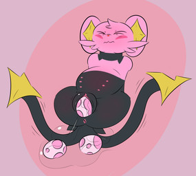 2_tails 4_missing_limbs 6_nipples abdominal_bulge amputee anus black_body black_fur blush bodily_fluids cheek_tuft disability egg facial_tuft female feral forked_tail fur genitals missing_all_arms missing_all_legs missing_all_limbs missing_arm missing_leg missing_limb multi_nipple multi_tail nipples oviposition pink_body pink_fur pokemon_egg pregnant quadruple_amputee solo tail tuft unusual_anatomy unusual_tail vulva rory_arctic_fox nintendo pokemon riley_(rory_arctic_fox) generation_4_pokemon pokemon_(species) shinx absurd_res hi_res andromorph_(lore) trans_(lore) trans_man_(lore)