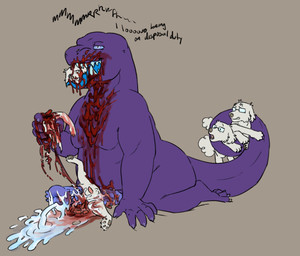 age_difference anal anal_penetration animal_genitalia animal_penis balls belly big_belly big_penis blood blue_tongue bodily_fluids clone colored_cum cum death decapitation erection eyewear feral flared_penis fur genital_fluids genitals gore gore_focus group hard_vore head_in_mouth holding_with_tail kneeling male male/male male_penetrated male_penetrating male_penetrating_male nude open_mouth oral_vore overweight overweight_male partially_inside penetration penile penile_penetration penis purple_cum severed_body_part severed_head sex simple_background size_difference smile snuff tail teeth tongue tongue_out tusks unusual_bodily_fluids unusual_cum unusual_genital_fluids vore young younger_male puppyratcat mean_one_(puppyratcat) nice_one_(puppyratcat) alien canid canine canis mammal scalie hi_res