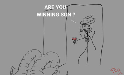 alcohol anthro beverage cigarette container cup drinking_glass glass glass_container glass_cup male solo stick_figure wine wine_glass sinyap are_ya_winning_son? mythology western_zodiac capricorn_(zodiac) sinyap_(character) aquatic bovid caprine hybrid mammal mancubus mancubus_(doom) mythological_creature mythological_marine sea_goat absurd_res hi_res meme