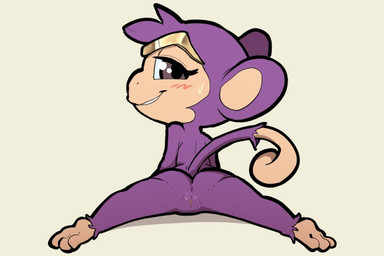 anus barefoot blush bodily_fluids butt feet female fur genitals looking_back nude purple_body purple_fur small_butt smile solo sweat vulva itsunknownanon shantae_(series) wayforward shantae_(monkey_form) haplorhine mammal monkey primate 2019 3:2