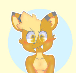 anthro cheek_tuft facial_tuft fluffy male smile solo tuft yellow_eyes young young_anthro young_male aury georgesabertooth felid feline mammal prehistoric_species saber-toothed_tiger