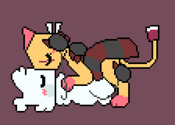 anthro black_hands blush claws duo eyes_closed facial_markings feet female female_on_top head_markings kissing kissing_while_penetrated kissing_while_penetrating male male/female markings multi_arm multi_limb on_top pink_ears pink_feet purple_background red_claws sex sibling_incest simple_background solo_cup square_head striped_legs tail white_body white_head yellow_body yellow_tail lambby blushcrunch_studio dandy's_world roblox goob_(dandy's_world) scraps_(dandy's_world) craft_(dandy's_world) toon_(dandy's_world) animated colored digital_media_(artwork) loop pixel_(artwork) pixel_animation brother_(lore) brother_and_sister_(lore) incest_(lore) sibling_(lore) sister_(lore)