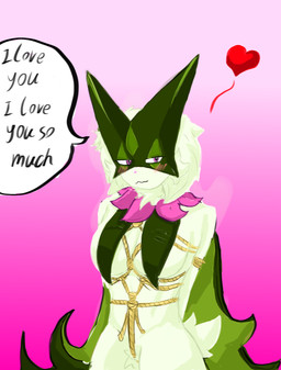 anthro bdsm bondage bound breasts bundle comparing comparing_breasts female female_anthro i_love_you looking_at_viewer medium_breasts pose rope solo text three-quarter_view kasiting_jinitaimei nintendo pokemon generation_9_pokemon meowscarada pokemon_(species) digital_drawing_(artwork) digital_media_(artwork) english_text hi_res portrait three-quarter_portrait