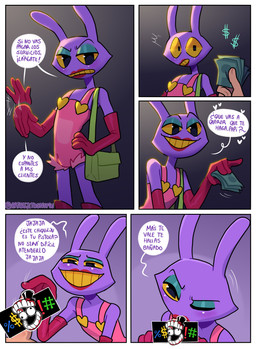 4_fingers annoyed anthro bedroom_eyes bulge caine_censorship censor_bar censored_genitalia censored_penis duo eyeshadow fellatio fingers flirting genitals hand_on_hip handbag heart_symbol humiliation lipstick makeup male male/male money motion_blur motion_lines narrowed_eyes one_eye_closed oral oral_penetration penetration penile penis penis_humiliation prostitution seductive sex shooing small_penis small_penis_humiliation speech_bubble surprised teasing text waving_hand ari_dibujitos glitch_productions the_amazing_digital_brothel the_amazing_digital_circus jax_(tadc) human lagomorph leporid mammal rabbit absurd_res censored comic hi_res spanish_description spanish_text translated uncensored_version_at_paywall