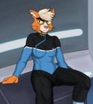 anthro exposure_variation female front_view sitting solo spread_legs spreading sandman_strange star_trek star_trek_lower_decks dr._t'ana caitian felid mammal absurd_res hi_res tagme