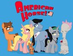 alien american_dad angel_(mlp) blue_background blue_eyes equid equine eyewear female francine_smith friendship_is_magic glasses green_eyes green_kerchief group hasbro hayley_smith horse kerchief klaus_heisler male mammal my_little_pony necktie pony roger_smith roswell_grey simple_background stan_smith steve_smith waitrosehater