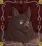 anthro brown_body brown_fur fur male musical_instrument plucked_string_instrument potrait solo string_instrument duckaphion lyre_(visual_novel) lyall_(lyre) canid canine canis mammal wolf hi_res