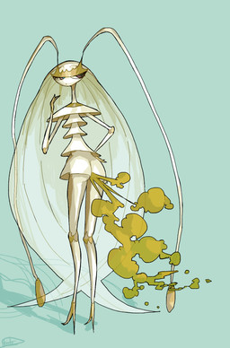 antennae_(anatomy) anthro biped blue_pupils butt exoskeleton eyelashes fart fart_cloud female female_anthro female_farting green_fart_cloud hair long_antennae long_hair long_neck mouth_closed nude nude_anthro nude_female pseudo_clothing pupils purple_eyes shadow solo standing white_antennae white_body white_exoskeleton white_hair usagaijin nintendo pokemon arthropod generation_7_pokemon insect pheromosa pokemon_(species) ultra_beast 2020 hi_res shaded