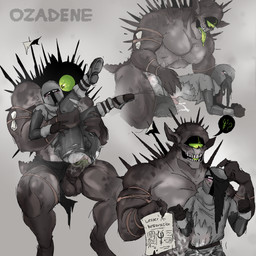 1_eye abdominal_bulge anal anal_penetration armor bodily_fluids bottomwear bottomwear_aside clothing clothing_aside cum cum_inside dominant duo genital_fluids headgear helmet interspecies knight larger_dom loincloth loincloth_aside male male/male multiple_poses muscular muscular_male not_furry penetration penile penile_penetration penis_in_ass pose precum sex size_difference smaller_penetrated tongue tongue_out torn_clothing underwear underwear_on_head warrior ozadene humanoid monster monstrous_humanoid nothic 1:1 hi_res
