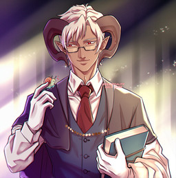 abstract_background ambiguous_feral ambiguous_gender blue_clothing blue_topwear book carrying_another clothed clothing duo eyewear feral front_view glasses gloves grey_clothing grey_topwear hair handwear heart_symbol holding_book holding_object humanoid_pointy_ears male male_humanoid mouth_closed necktie on_shoulder pointy_ears rectangular_glasses red_eyes red_necktie tan_body tan_skin text topwear white_clothing white_gloves white_hair white_handwear white_topwear demireality gastropod humanoid mollusk snail 2025 artist_name dated half-length_portrait hi_res portrait