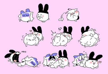 :3 :3c >_< abdominal_bulge after_vore afterimage aroused balls bedroom_eyes belly belly_bed belly_on_ground big_balls big_belly big_ears big_penis biped black_ears black_eyelids black_eyes bloated blush blush_lines bodily_fluids body_in_mouth cheek_blush cheek_spots clenched_eyes clenched_teeth closed_frown closed_smile dripping duo empty_eyes erection excited eyes_closed face_imprint facial_markings featureless_arms feet female female_pred flustered flying_sweatdrops frown fully_inside gaping_mouth genitals glans hair half-closed_eyes hand_on_another's_penis hand_on_belly hand_on_own_belly hand_on_penis head_first head_markings heart_reaction heart_symbol huge_balls huge_belly huge_penis humanoid_genitalia humanoid_penis imminent_sex imprint interrobang lidded_eyes long_ears looking_at_another looking_at_another's_penis looking_at_belly looking_at_genitalia looking_at_own_belly looking_at_own_penis looking_at_partner looking_at_penis looking_at_self looking_back looking_back_at_another looking_back_at_partner lying lying_on_ground male male_prey markings mask_(marking) monotone_arms monotone_background monotone_balls monotone_belly monotone_face monotone_feet monotone_genitals monotone_hair motion_lines mouth_closed narrowed_eyes nervous noseless oblivious on_front on_ground open_:3 open_mouth oral_vore partially_inside path_lines penis penis_imprint pink_background pink_cheeks pink_tongue purple_ears purple_markings regurgitation resting_on_belly rumbling_stomach sad safe_vore saliva saliva_covered saliva_drip saliva_on_body saliva_on_face saliva_string same_size_vore satisfied scut_tail seductive short_arms short_legs short_tail side_view simple_background sleeping small_feet smile smiling_eyes soft_vore spitting_out standing stick_legs sudden_erection surprised swallowing sweat sweatdrop tail tail_motion tailwag tears teeth tiptoes tongue unaware_prey unwilling_prey vein veiny_penis vore wavy_frown white_arms white_belly white_body white_face white_feet white_hair white_penis white_tail wide_eyed meatcanister tamagotchi daniel_(meatcanister) lagomorph leporid mammal maskutchi mimitchi tamagotchi_(species) 2026 digital_media_(artwork) english_description full-length_portrait hi_res pixel_(artwork) portrait sequence