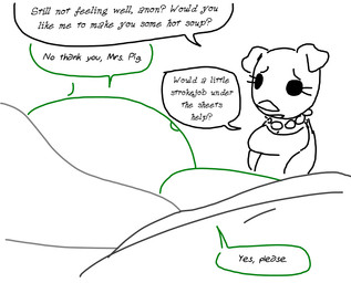 breasts cleavage clothed clothing dialogue dress duo eyelashes female jewelry male necklace plushie speech_bubble suggestive text the_weaver toybox_pals anon mrs._pig_(toybox_pals) animate_inanimate domestic_pig human living_plushie mammal suid suine sus_(pig) english_text