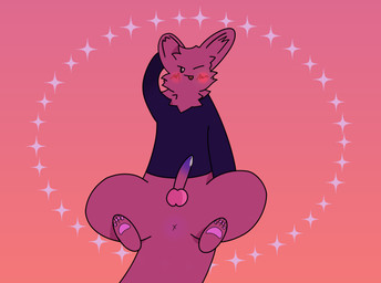 anthro anus balls blush bodily_fluids butt clothed clothing cum erection feral fur genital_fluids genitals leaking_cum male paws penis precum presenting presenting_penis red_body red_fur simple_background smug solo sweatshirt tail tapering_penis tongue tongue_out wide_hips notaname42 rain_world videocult startouched_(notaname42) slugcat hi_res