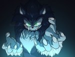 anthro claws fangs green_eyes licking_teeth looking_at_viewer male solo teeth etoilenocturne sega sonic_the_hedgehog_(series) sonic_unleashed sonic_the_werehog eulipotyphlan hedgehog mammal werecreature wereeulipotyphlan werehog hi_res