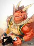 anthro big_penis bodily_fluids embarrassed erection foreskin genitals grin humanoid_genitalia humanoid_penis ink looking_at_viewer male muscular muscular_male penis smile solo sweat todex activision mythology spyro_reignited_trilogy spyro_the_dragon delbin_(spyro) rescued_dragons_(spyro) dragon mythological_creature mythological_scalie scalie 2022 hi_res watermark