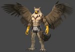 5_fingers abs anthro beak biped black_beak black_tail bulge feathered_wings feathers feet fingers grey_background looking_forward male multicolored_beak multicolored_body multicolored_feathers muscular muscular_anthro muscular_male pecs scuted_arms scutes simple_background solo spread_wings standing tail talons toes two_tone_beak wings yellow_beak yellow_eyes yellow_scutes petruz petruz_(copyright) beta_(petruz) avian 2021 3d_(artwork) digital_media_(artwork) full-length_portrait letterbox portrait source_filmmaker_(artwork)