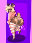 anthro big_butt butt clothing legwear male presenting solo thigh_highs festdwagon deer mammal absurd_res hi_res
