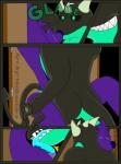 2018 alpha_channel anthro anthro_on_anthro blush bodily_fluids butt canid canine comic conditional_dnp digital_media_(artwork) door dragon duo english_text fluffy glare glistening hi_res horn jack_dragon_(character) licking male male/male mammal mythological_creature mythological_scalie mythology notkastar personal_grooming pinned saliva scalie sharp_teeth signature simple_background sketch smile social_grooming tail teeth text tongue tongue_out