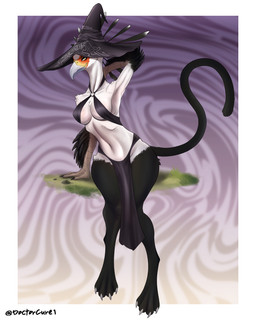 4_toes 5_fingers abstract_background amber_eyes anthro areola areola_visible_through_clothing beak biped black_body black_feathers bottomwear breasts claws clothed clothing curvy_figure digitigrade eyelashes eyewear feather_tuft feathers feet female female_anthro fingers front_view fur gesture glistening glistening_breasts grass hat headgear headwear hindpaw hourglass_figure huge_hips loincloth long_nails long_neck looking_at_viewer magic_user makeup mascara mature_anthro mature_female medium_breasts multicolored_body multicolored_feathers multicolored_fur muscle_tone navel nipple_dip nipple_outline nipples non-mammal_breasts non-mammal_navel non-mammal_nipples partially_clothed pattern_clothing paws pink_areola plant plume pose presenting purple_clothing rock scutes silver_ring sitting small_waist smile smiling_at_viewer solo tail talons text thick_thighs toe_claws toes toned_belly tuft white_body white_feathers wide_hips witch witch_costume witch_hat doctorcure mythology diana_(doctorcure) accipitriform avian bird felid feline gryphon mammal mythological_avian mythological_creature secretary_bird 2025 4:5 absurd_res artist_name colored digital_drawing_(artwork) digital_media_(artwork) english_text hi_res pinup signature