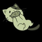 ambiguous_gender black_eyes black_nose black_tail cat_smile eating feral food holding_food holding_object lying on_back on_ground paws solo tail whiskers white_body flavia-elric domestic_cat felid feline felis fish mammal marine 1:1 2018 animated digital_media_(artwork) low_res short_playtime