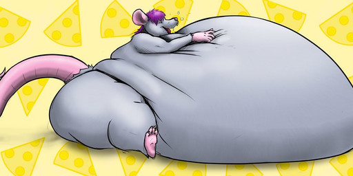 4_toes abdominal_bulge anthro belly big_belly feet huge_belly hyper hyper_belly male morbidly_obese obese overweight sitting solo toes triprat_(artist) triprat mammal mouse murid murine rodent tagme
