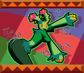 big_butt bottomwear bulge butt cactus claws clothed clothed_male clothing crop_top femboy green_body horn male pants pattern_background plant pokemorph shirt simple_background solo sound_effects striped_background text topwear twerking yellow_claws yellow_eyes yoga_pants dakuterooty nintendo pokemon cactus_creature cactus_humanoid elemental_creature elemental_humanoid flora_fauna generation_5_pokemon humanoid maractus plant_humanoid pokemon_(species) 2021 digital_media_(artwork) hi_res lineless