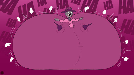 anthro bar_emanata big_butt boots bottomwear brown_body brown_fur butt clothing cloud_emanata emanata evil_laugh eyelashes facial_markings fangs featureless_feet feet femboy flash_emanata footwear fur gradient_background hat head_markings headgear headwear huge_butt hyper hyper_butt inflation jacket knee_boots knee_highs legwear logo male markings muzzle_(marking) pants pants_inflation shoes simple_background solo teeth text topwear thatdawgmurray unicorn_wars sargento_caricias bear mammal absurd_res aliasing artist_logo artist_name digital_media_(artwork) hi_res signature