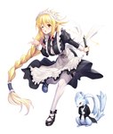 big_breasts black_clothing black_footwear black_shoes blonde_hair breasts clothed clothing duo female feral footwear hair huge_breasts humanoid_pointy_ears legwear light_body light_skin long_hair maid_hat maid_uniform pointy_ears thigh_highs uniform white_clothing white_legwear white_thigh_highs yellow_eyes asahi taimanin_(series) lilith_abel_bindernagel_(taimanin_asagi) elf humanoid lagomorph leporid mammal rabbit digital_media_(artwork) hi_res